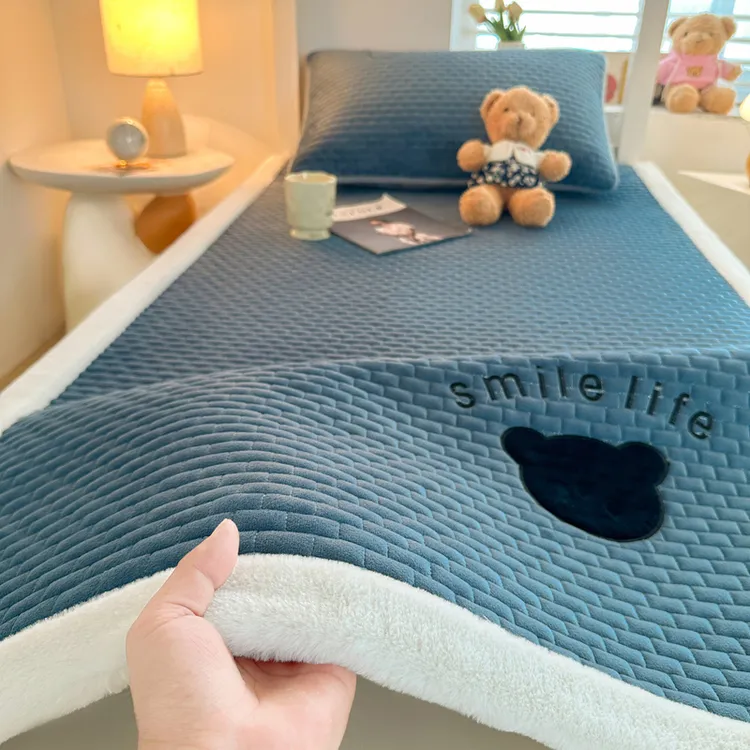 学生宿舍牛奶绒床垫加厚床褥90x190珊瑚绒床褥垫加绒床褥垫铺底