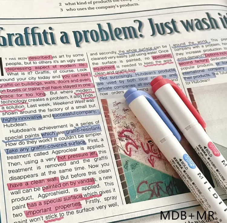 日本进口ZEBRA/斑马WKT7双头荧光笔标记做手帐做笔记划重点荧光笔