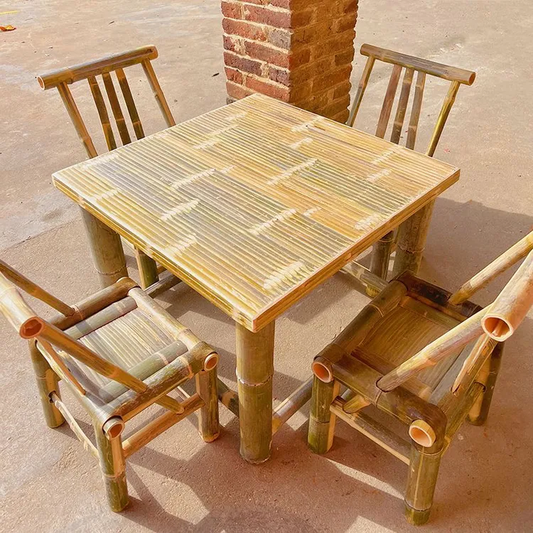 竹茶桌竹饭桌茶几茶舍专用老式竹桌酒店桌饭店餐厅复古田园餐桌