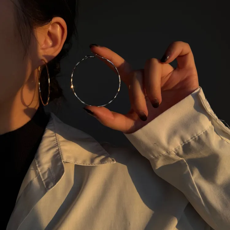 纯铜耳饰 欧美风爆闪圈圈耳环EH0069-S