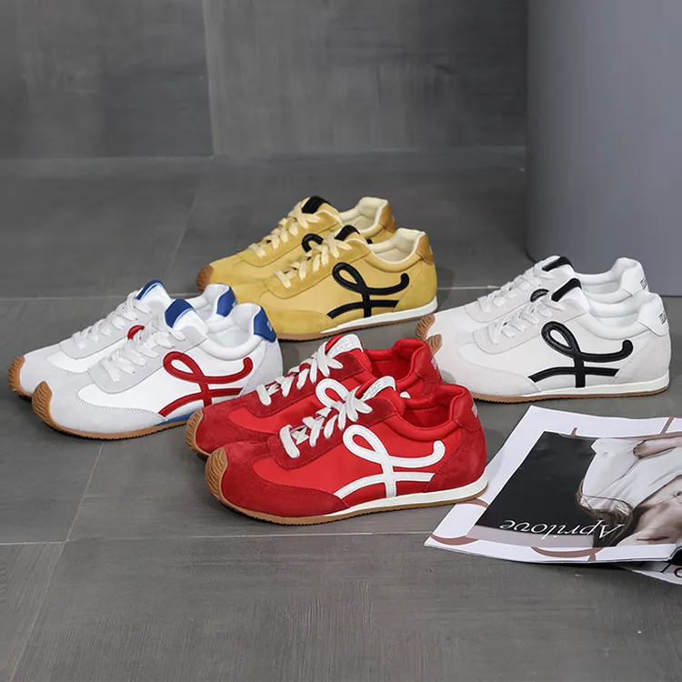 红色德训鞋子女款爆款2025新款软底增高小个子阿甘鞋潮鞋轻奢鞋子