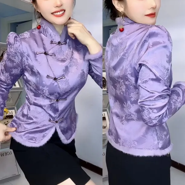 洋气衫女气质盘扣显瘦上衣女98855552