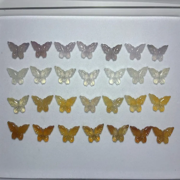 天然玛瑙玉髓新款中孔蝴蝶玉吊坠手链 diy配件材料