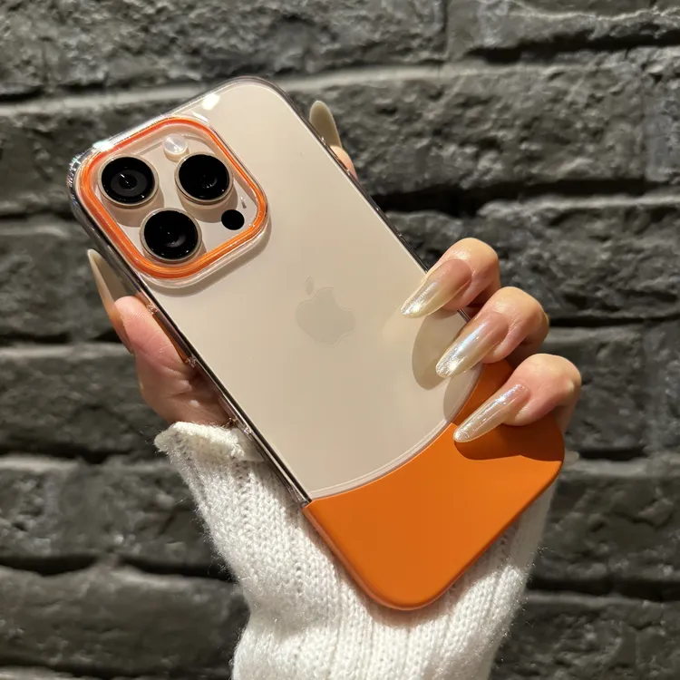 新款透明拼接不发黄适用苹果16promax手机壳iPhone15硬壳14男女13