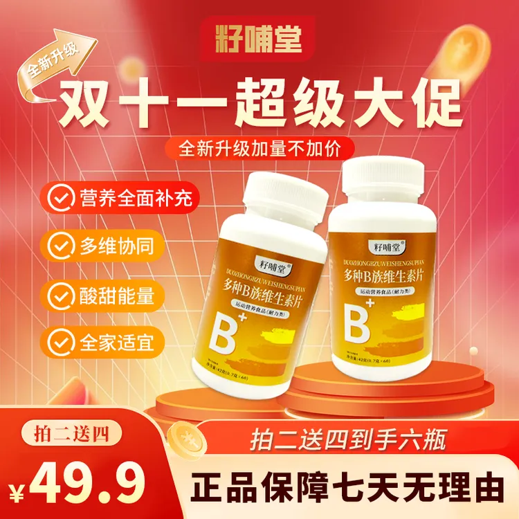 【复合B族】籽哺堂b族维生素补充b1b2b6b12叶酸生物素运动营养食品