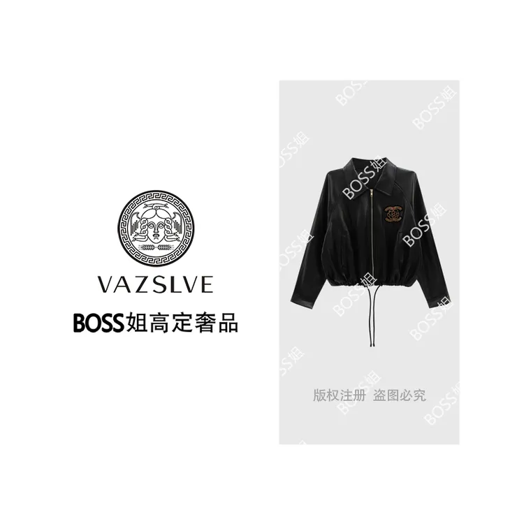 【VAZSLVE/全新奢品】捡漏 “慕尼黑”重工烫钻黑色短外套WT9296