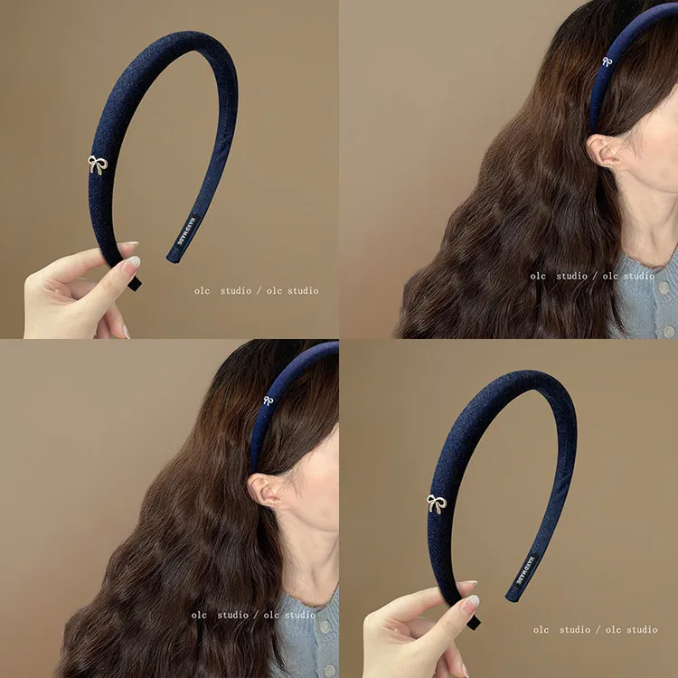 美到语塞~蝴蝶结牛仔发箍女百搭甜酷细发箍2025新款小众高级发箍