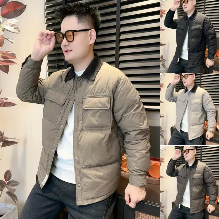 老钱风冬季新款翻领轻薄男生衣服高级感时尚百搭男士羽绒服25638