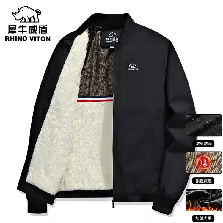 五防刺绣4.0石墨烯黑金升级加绒加厚棒球领夹克J799-T