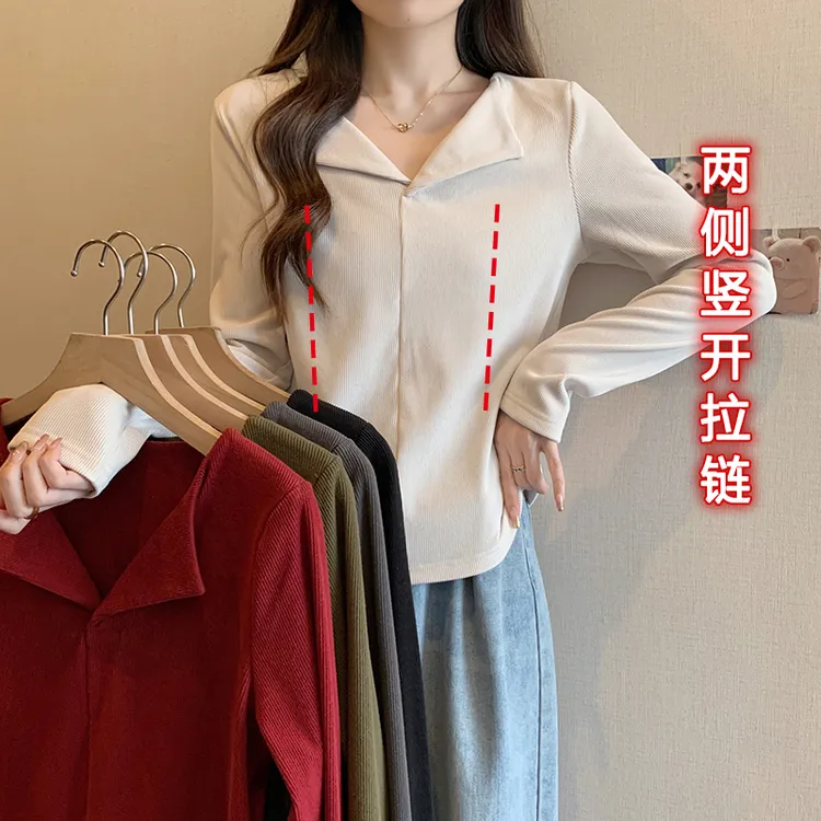 春秋长袖哺乳衣t恤新款透气不闷产后宝妈日常装喂奶外出服上衣女