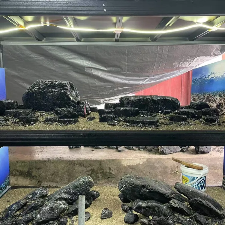 黑金峡谷溪流石120/60鱼缸造景（一物一拍）
