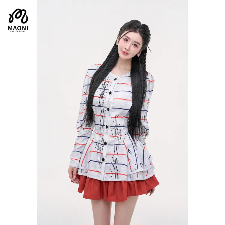 毛妮LADIESFIRST【魅力姿态】层叠蓬蓬蛋糕裙早秋甜美短裤裙L2243