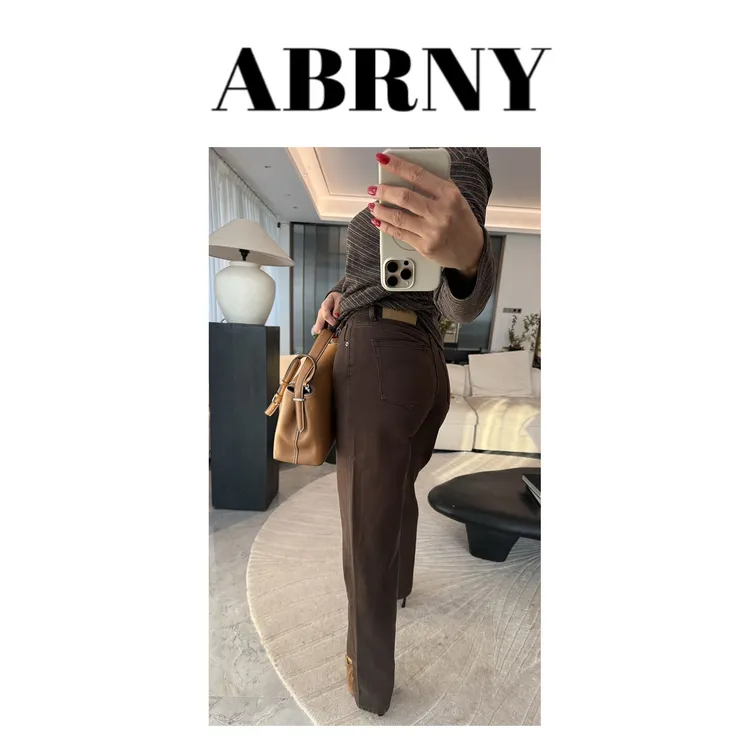 许小黑【复古咖牛】进口土耳其中高腰无弹窄版直筒牛仔裤G045