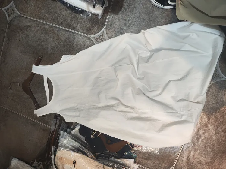 中长裙纯色不褪色无袖拉链连衣裙圆领A字裙长裙公主风休闲风