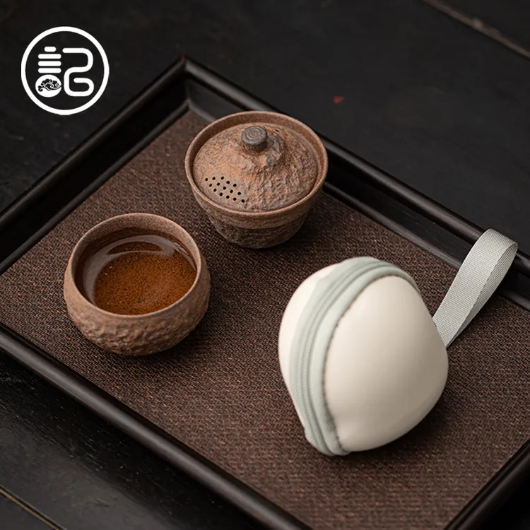 【一人用】迷你款原矿老岩泥复古风一壶一杯旅行茶具便携快客杯商品图