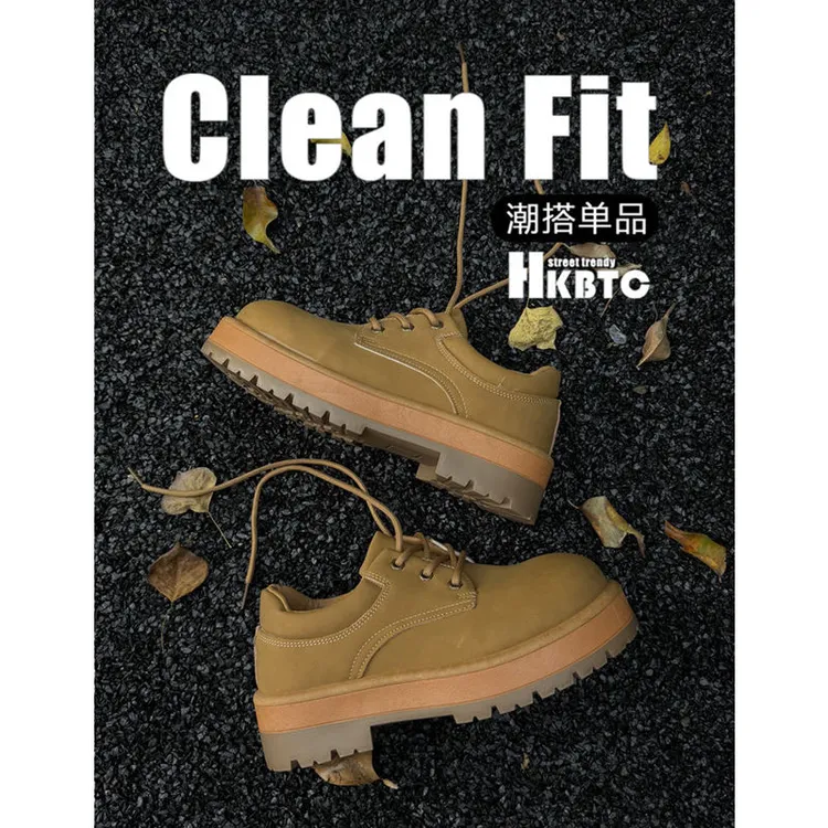 HKBTCstreet trendy2026新款小众厚底德比皮鞋英伦风增高大头德比