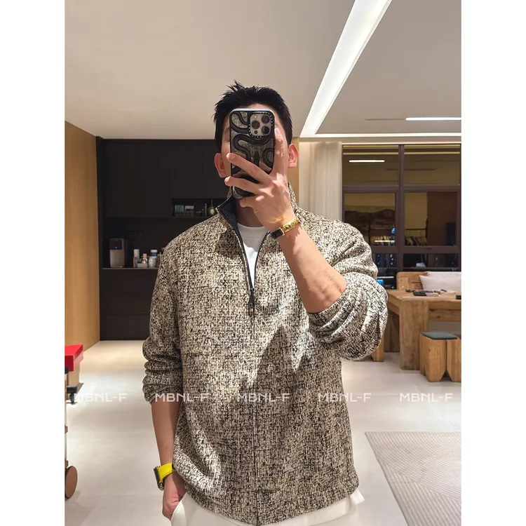MBNL-F「LP.像素」南海云男装羊绒蚕丝羊毛双面穿夹克LL-WWT0043