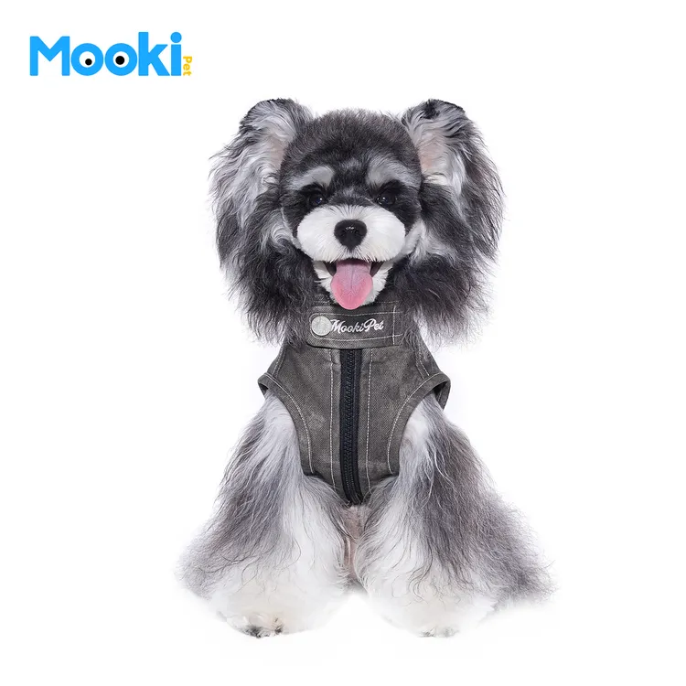 mookipet狗狗PU皮马甲西高地雪纳瑞小中大型犬宠物带牵引扣衣服