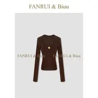 FANRUI/泛芮「金晖棱境」羊毛显瘦气质百搭修身秋款打底上衣B18309