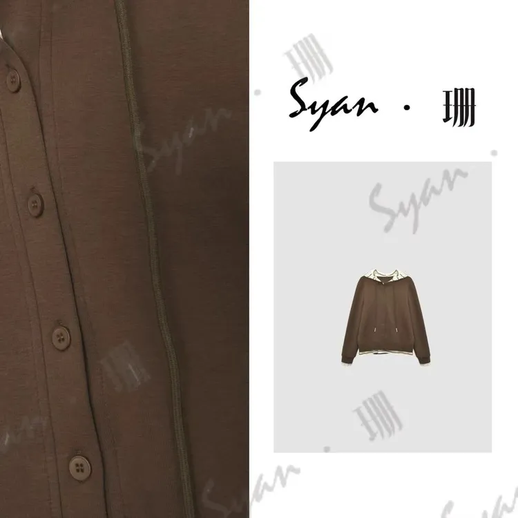 Syan【挂念】秋季新款时尚百搭小众休闲潮流设计长袖假两件卫衣