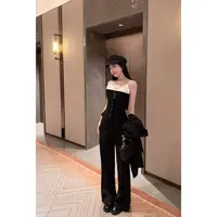 毛妮LADIESFIRST【进阶腿精】纯色高腰休闲裤早秋减龄喇叭裤L1965