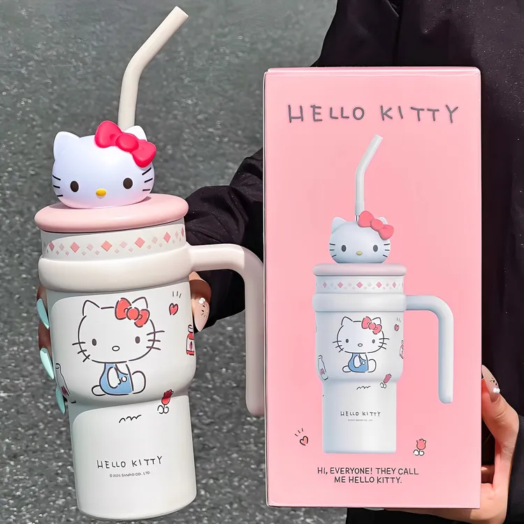 三丽鸥凯蒂猫保温杯巨无霸冰霸杯大容量高颜值凯蒂猫吸管水杯316