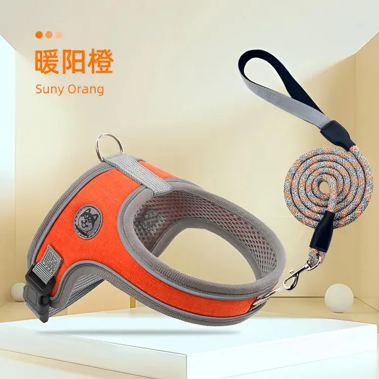 马鞍式胸背防挣脱牵引遛狗绳舒适犬胸背夏季狗绳牵引绳商品图