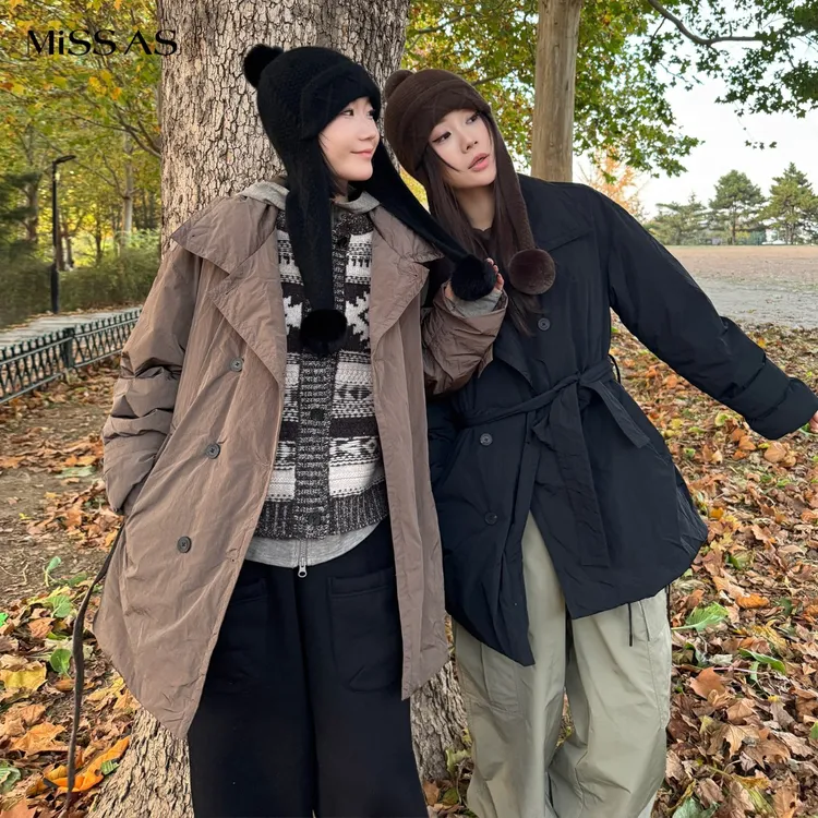 【Havvind】百搭宽松腰带纽扣胡萨维克鹅绒服羽绒外套25秋冬新款