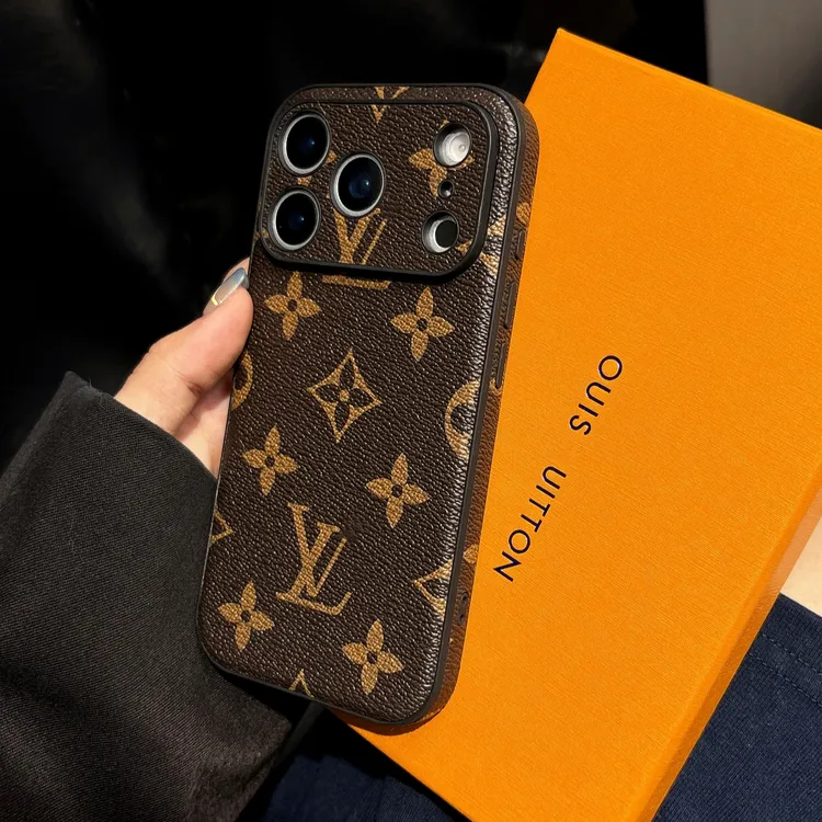 老花皮质苹果17promax手机壳15男女14新款13适用12高级感11保护套