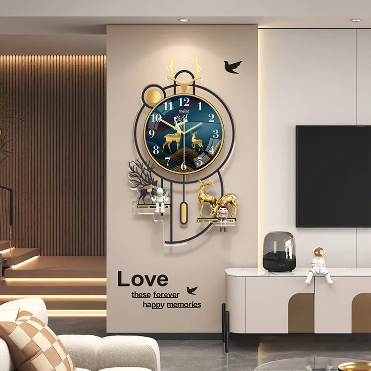 美世达钟表客厅家用挂钟2025新款高档大气表挂墙上网红款时钟装饰