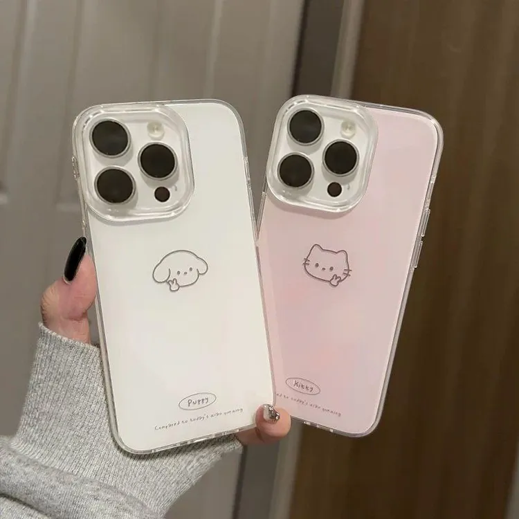 GGBond比耶小猫小狗适用iPhone17大孔16手机壳华为vivo小米15oppo