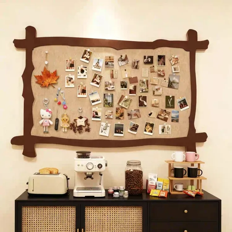 毛毡板照片墙自粘免打孔展示卧室宿舍留言板墙面贴相片客厅装饰HR