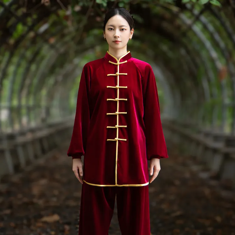 秋冬季加绒太极服冬装女加厚南韩绒八段锦练功服男款新款官方正品