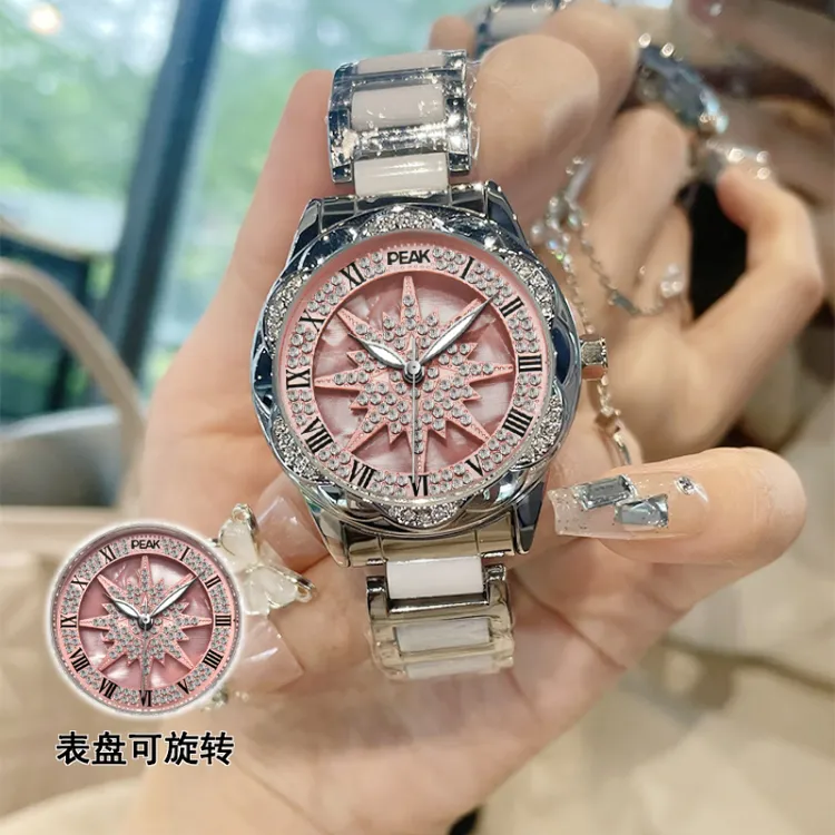 匹克五芒星旋转女士手表2026新款防水机械石英腕表送女友生日礼物商品图