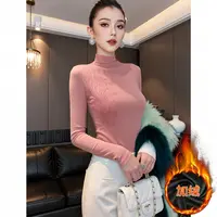 XS#【常规/加绒】秋季新款上衣刺绣半高领修身打底衫女DY-DF467H