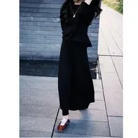 syna希娜 绵羊毛日常慵懒风卷边针织显瘦半裙