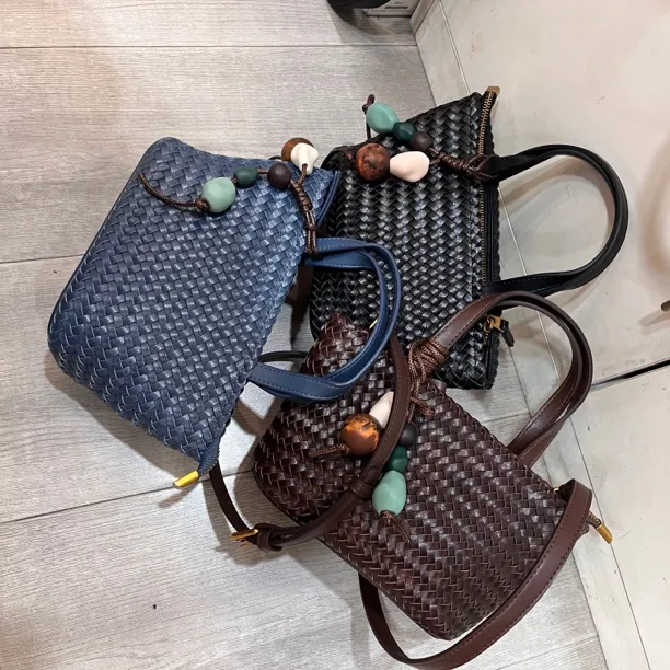 【铂金时袋】编织包手提斜挎韩系复古百搭