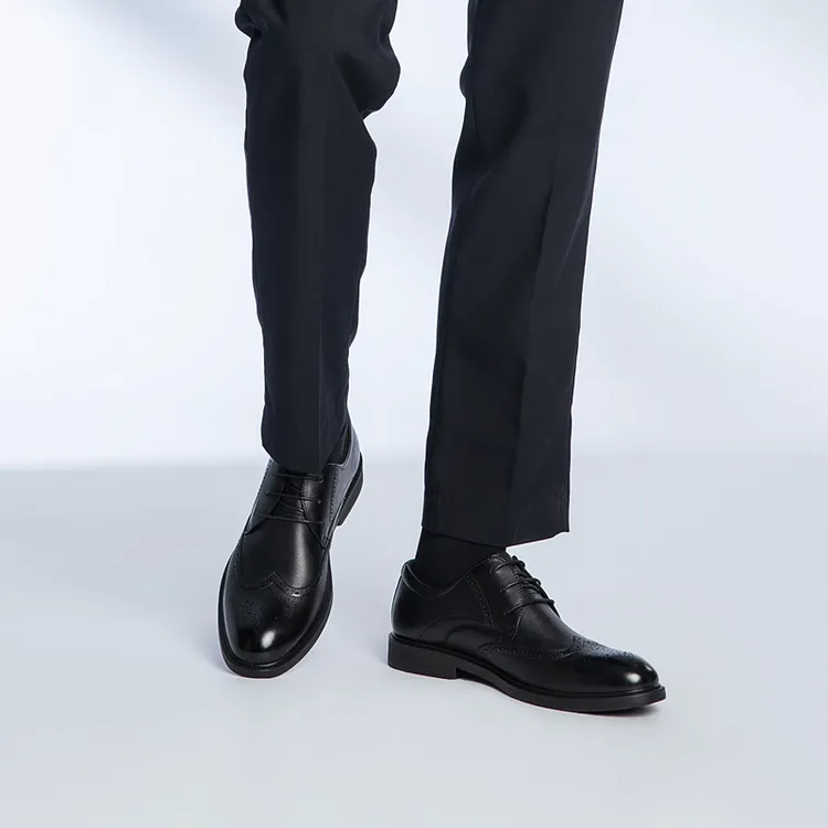 25年康奈秋季新款男士新款商务正装皮鞋布洛克鞋结婚鞋15255003