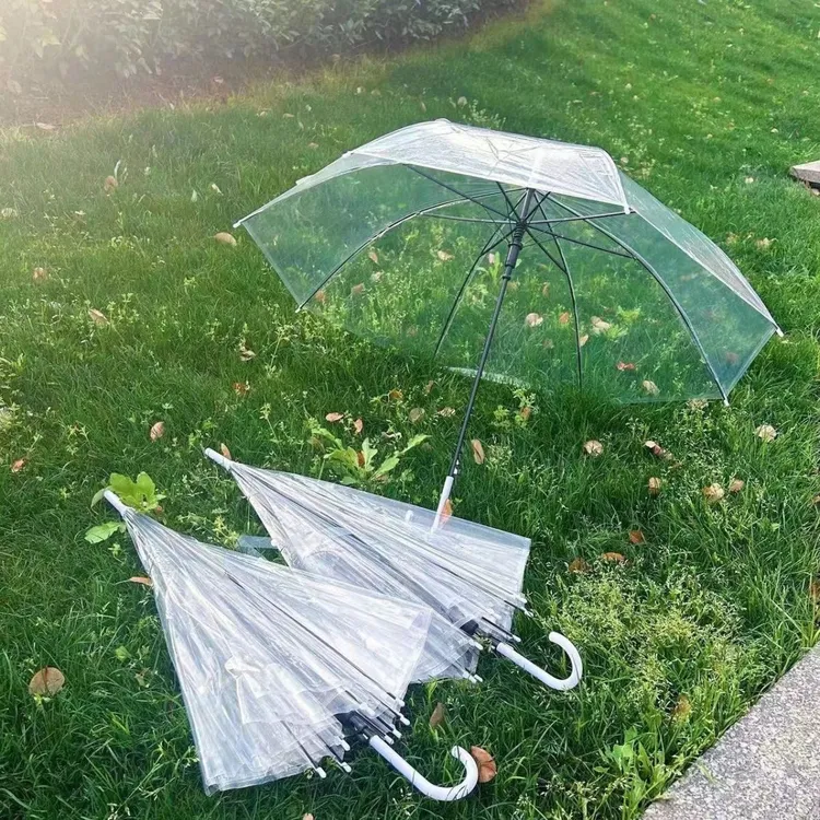 欧若风透明雨伞长柄伞大号双人女白色网红日系高颜值雨伞加大伞Dj