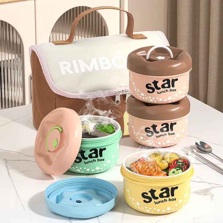 保温饭盒上班族2025新款陶瓷内胆微波炉加热学生带饭便当餐盒小碗