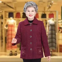 B130老年人女外套奶奶装新款60岁70老太太秋装妈妈80岁长袖衣服