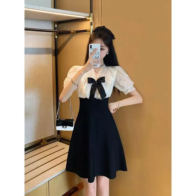 2025春夏新款女装小香风法式连衣裙年女装夏季遮肉显瘦气质高级拼