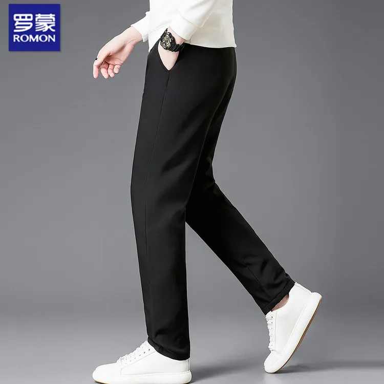 罗蒙男士羽绒裤秋冬新款加厚保暖舒适90%鸭绒休闲裤直筒百搭长裤
