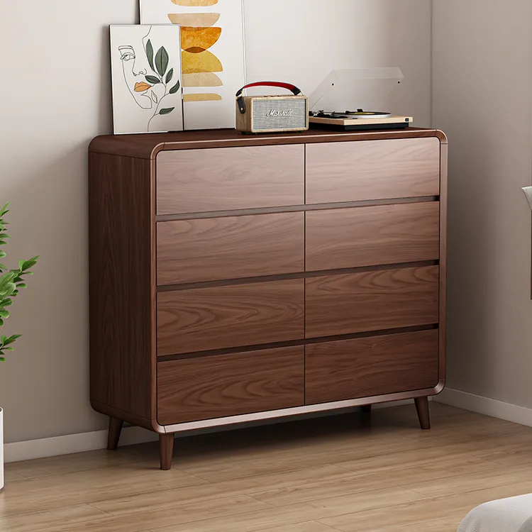 实木储物柜客厅斗柜新款中式家用简约玄关大容量置物抽屉落地五斗