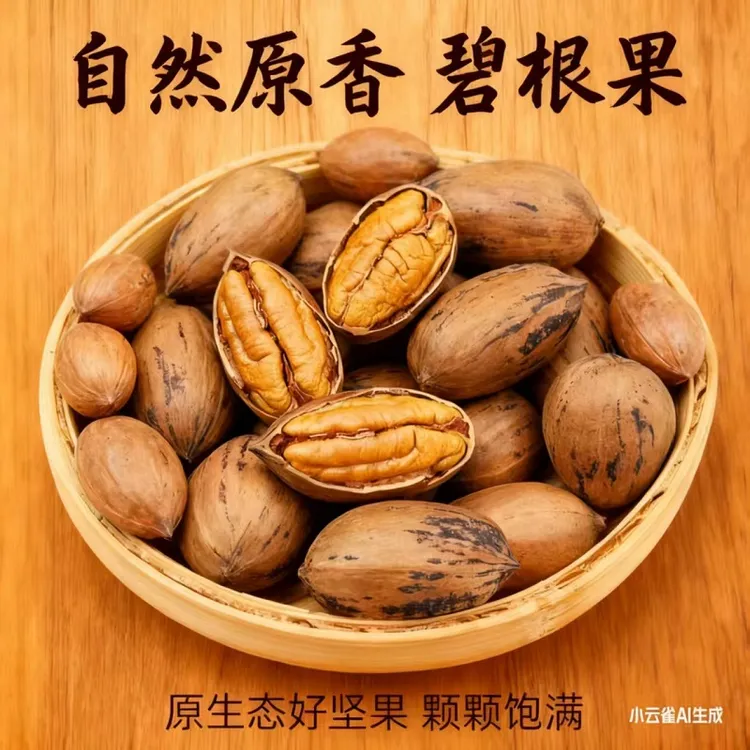 云南丽江原味干的生的碧根果即时不漂泊2025年10月长寿果坚果零食