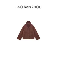 【老板周】冬季慵懒 新品复古翻领重工拉毛气质百搭外套