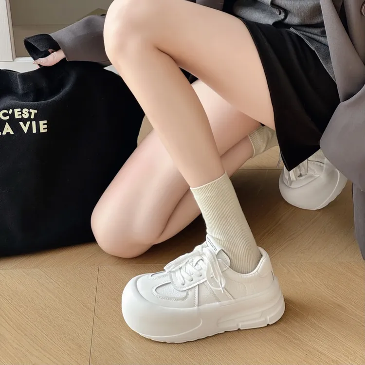 欧洲站厚底小白鞋女2025新款爆款春季百搭休闲运动板鞋增高真皮鞋