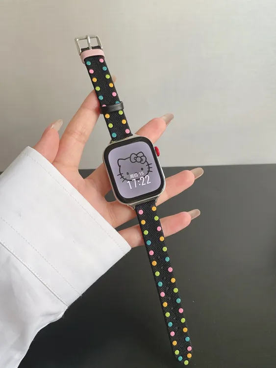 适用华为fit4手表Y2K夏多巴胺fit3表带金属彩点牛仔拼皮fit2腕带