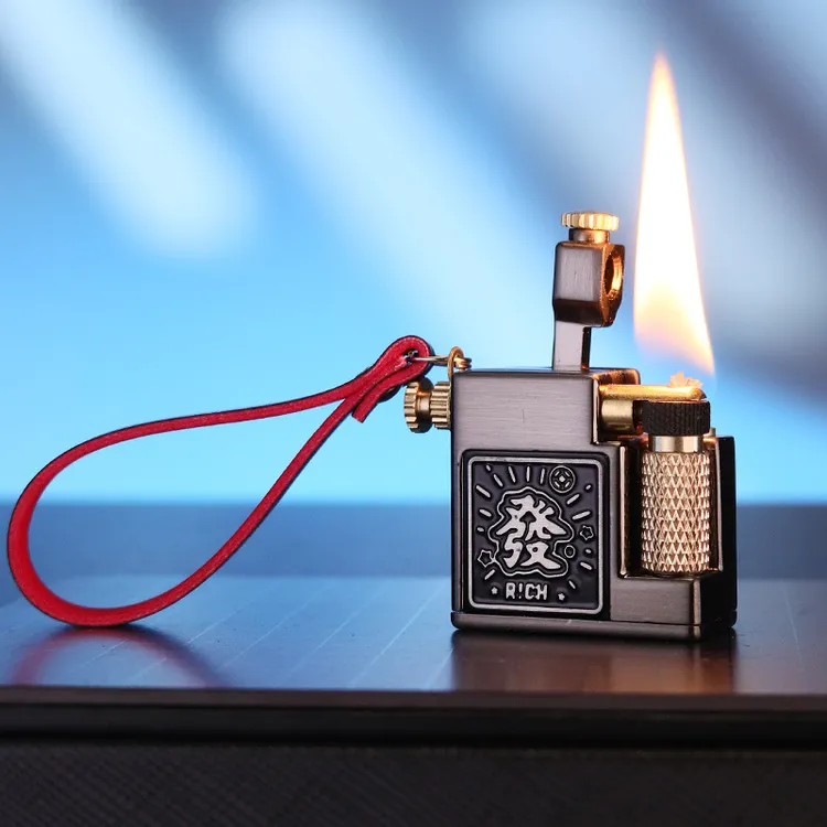 创意雕刻小方砖镀钛工艺手工迷你打火机送男士潮流礼物生日礼品