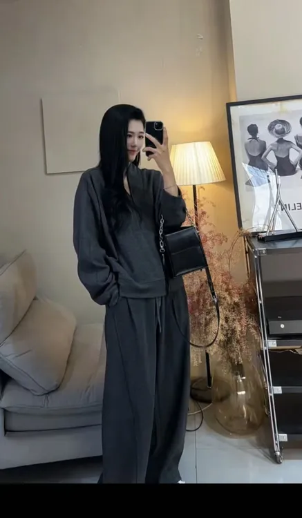 2025秋季上新【半结构拉链】卫衣套装宽松长裤套装1085